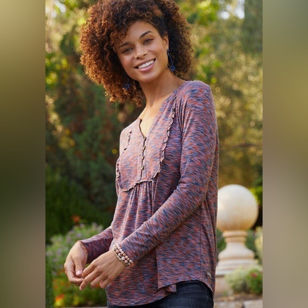 Matilda Jane Women's Purple Moments With You Planetarium Knit Top EUC L? #2098